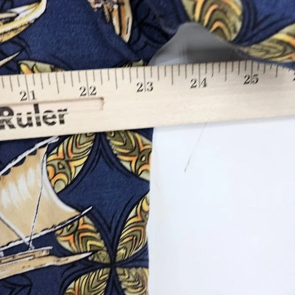 Vintage Kalaheo Shirt Mens Large Hawaiian Button Up Boats Floral AOP Tiki Ki - Picture 7 of 9